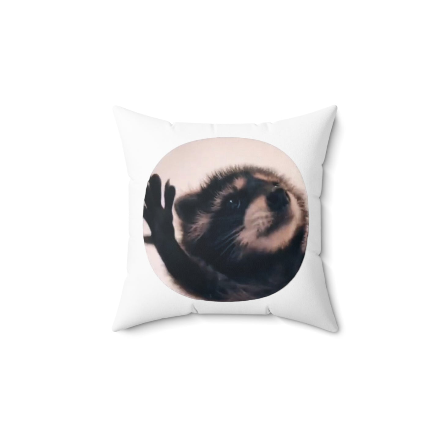 Pedro Raccoon Spun Polyester Square Pillow