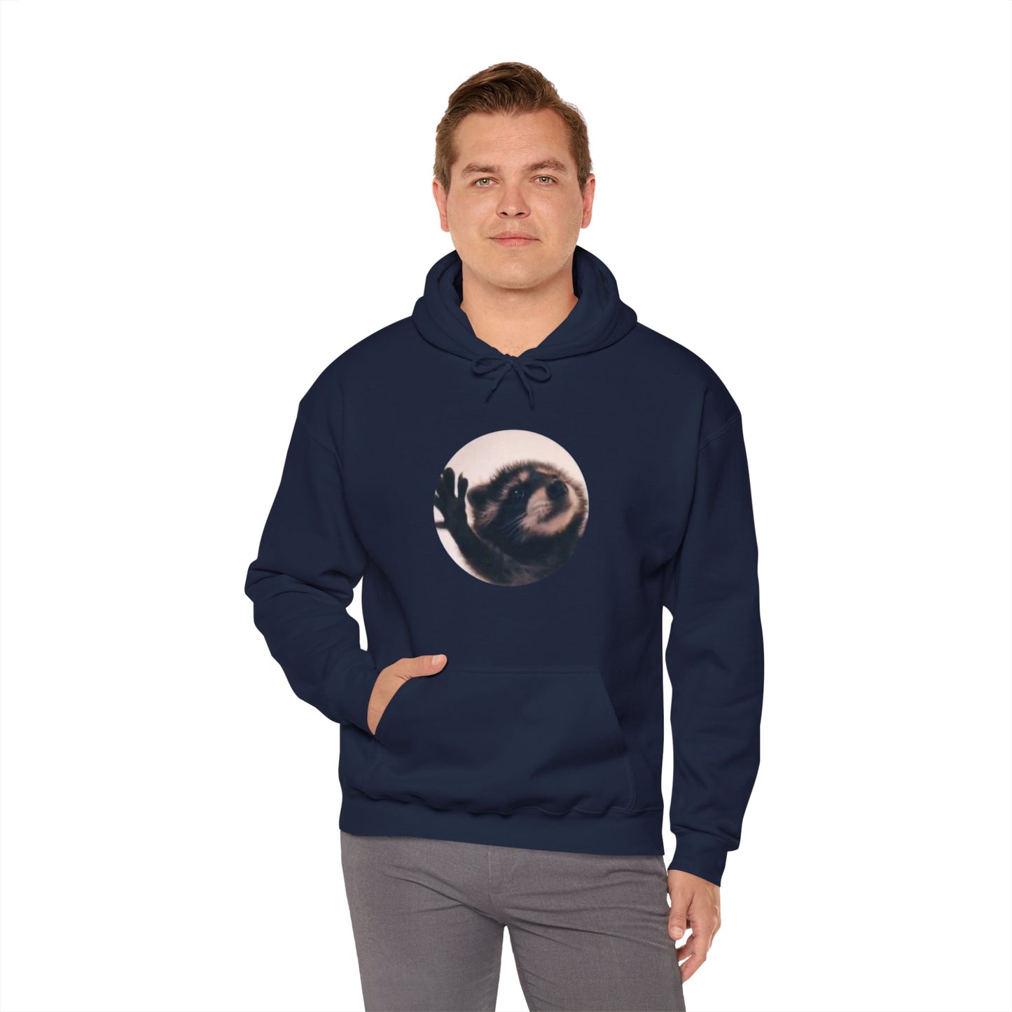 Pedro Raccoon Front Only Unisex Heavy Blend™ Hooded Sweatshirt