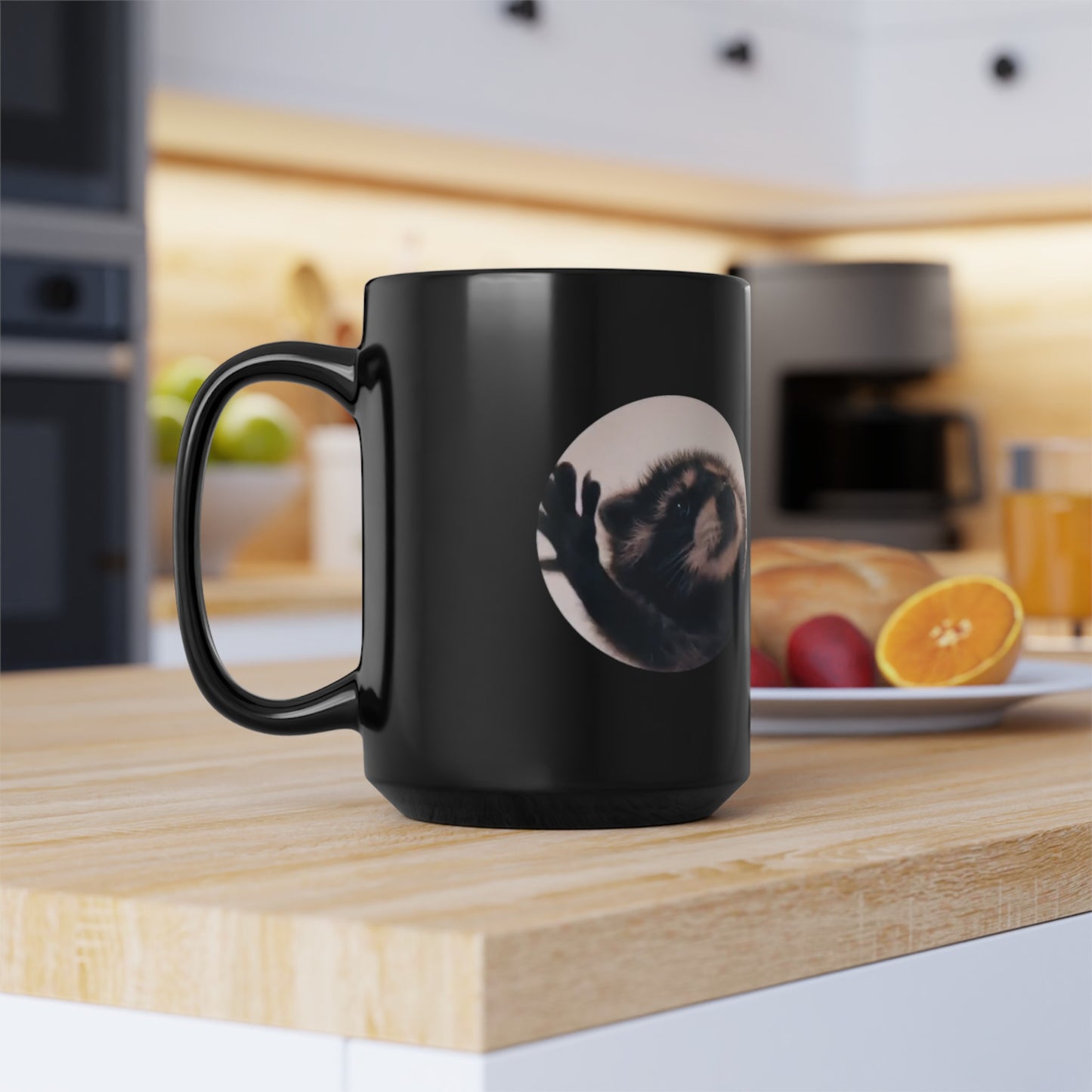 Pedro Raccoon Black Mug 330ml and 440ml