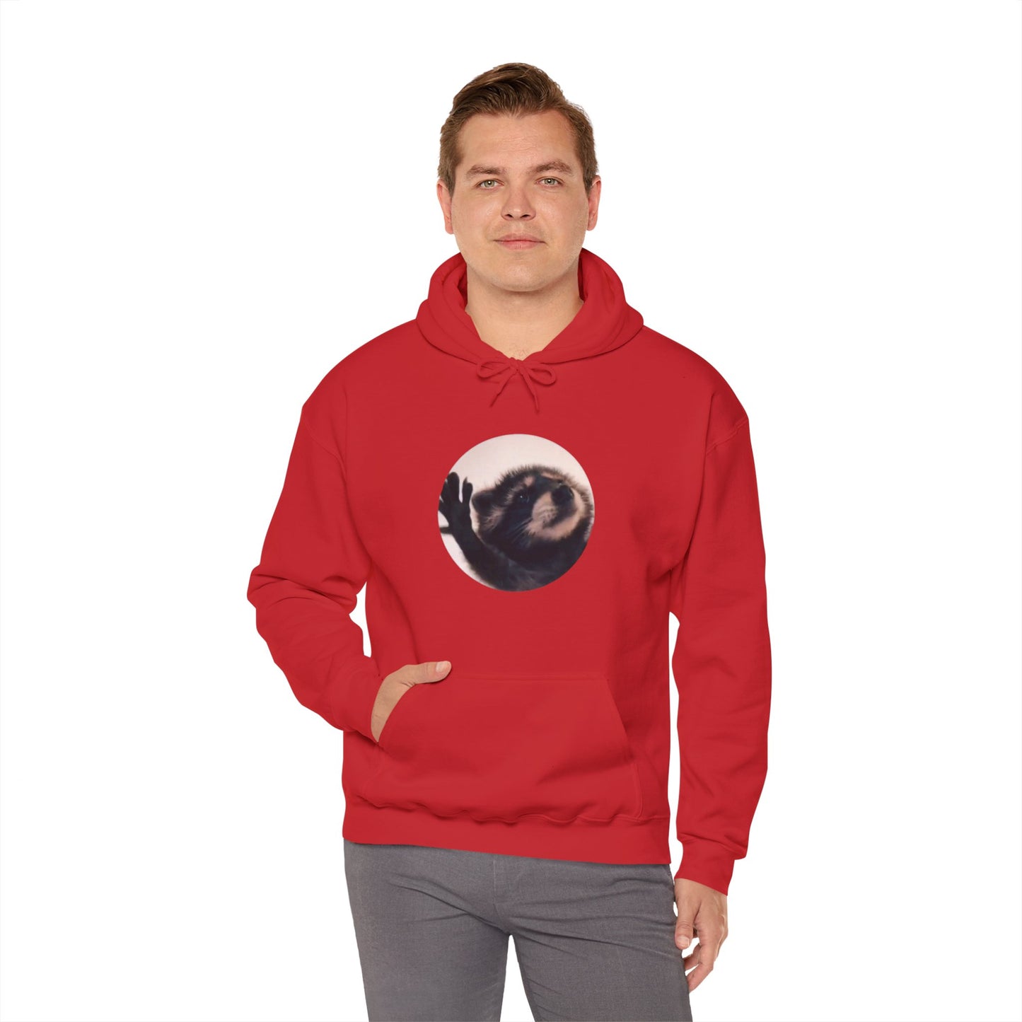 Pedro Raccoon Front Only Unisex Heavy Blend™ Hooded Sweatshirt