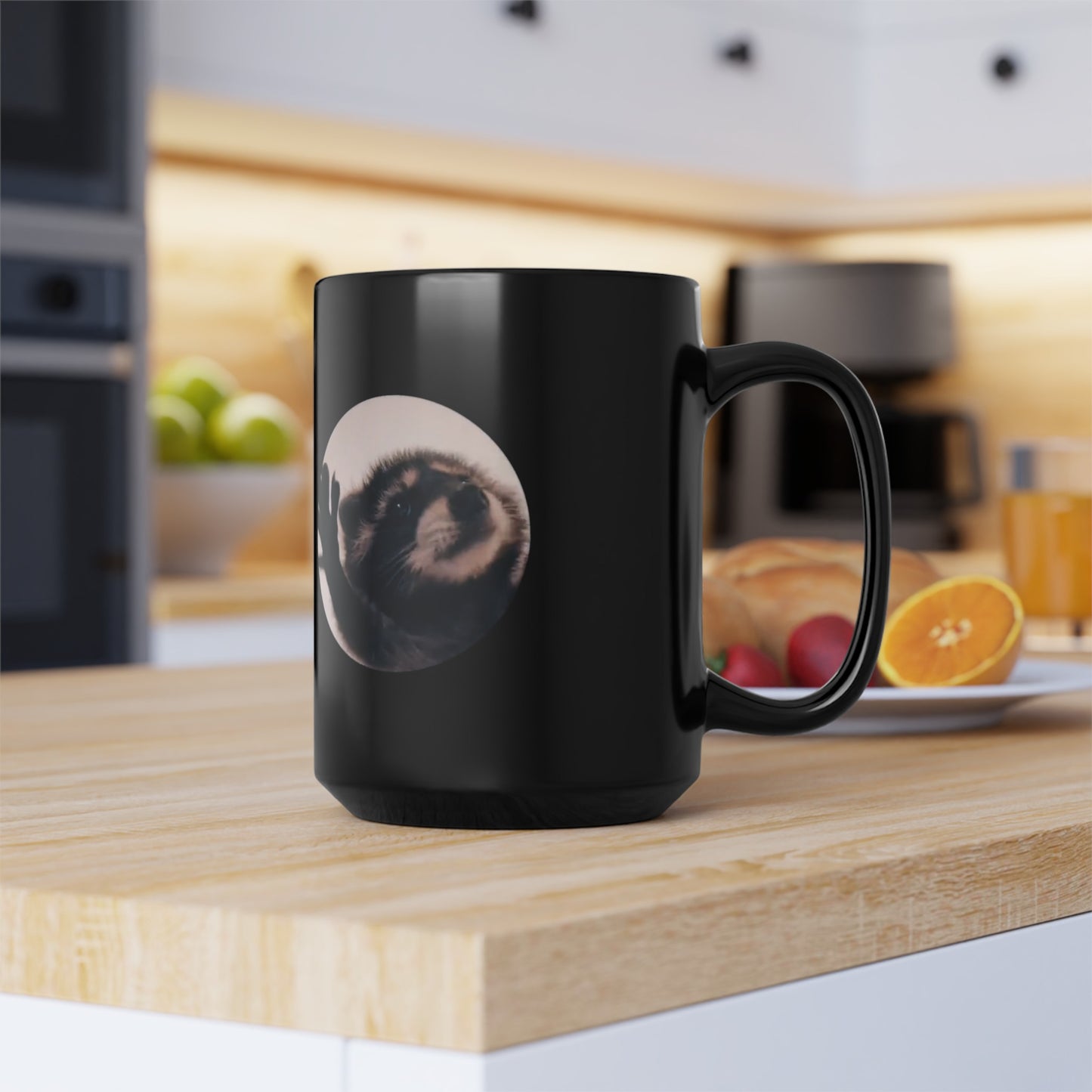 Pedro Raccoon Black Mug 330ml and 440ml