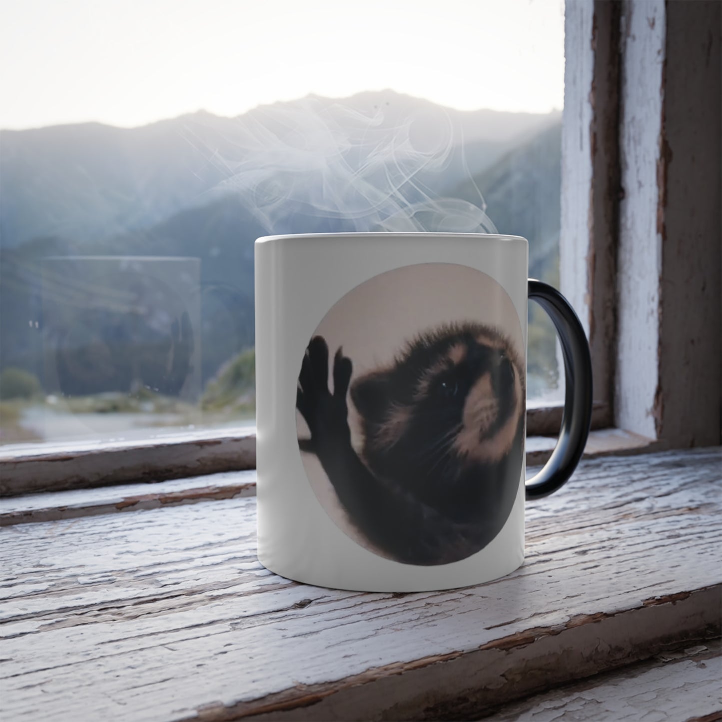 Pedro Raccoon Color Morphing Mug, 11oz