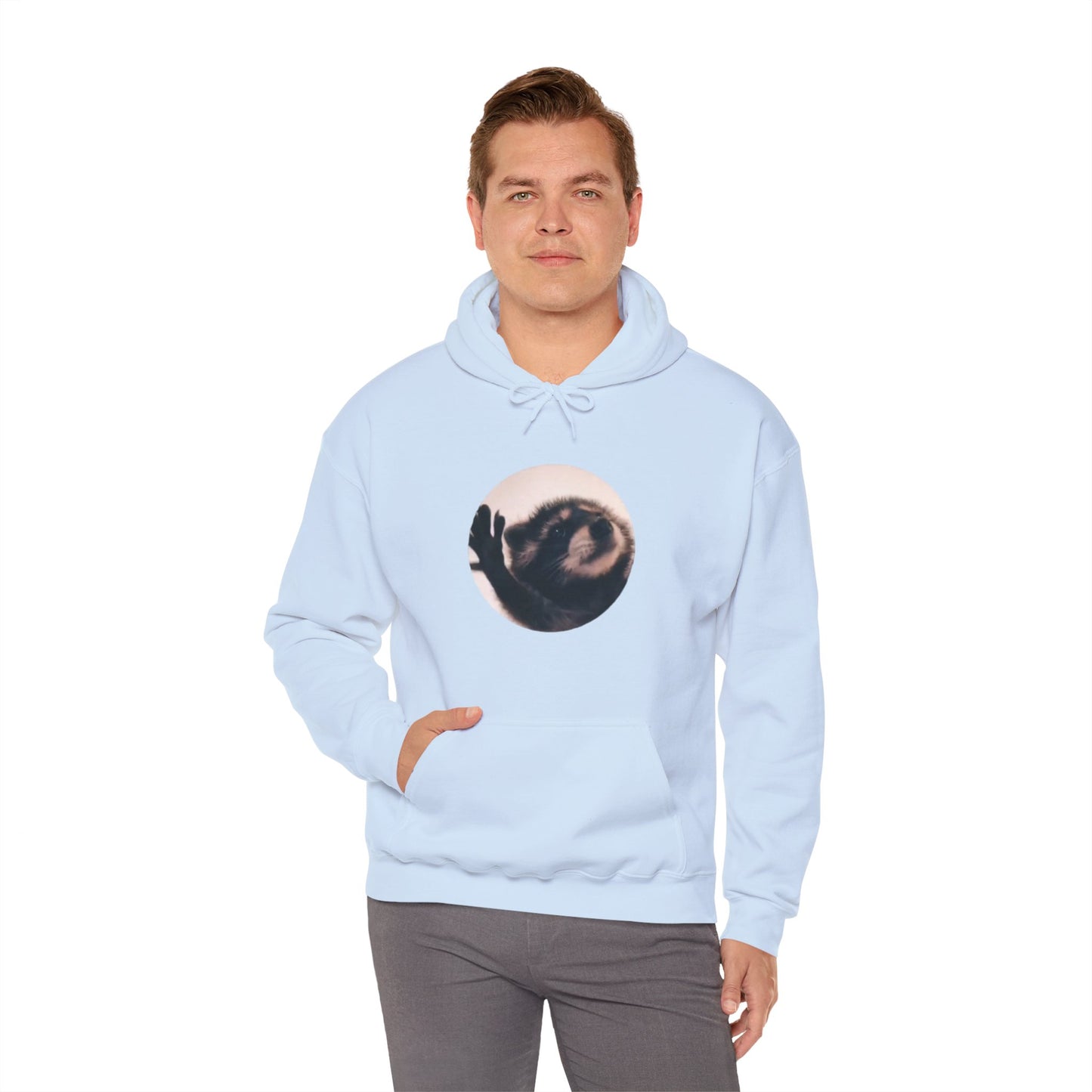 Pedro Raccoon Front Only Unisex Heavy Blend™ Hooded Sweatshirt