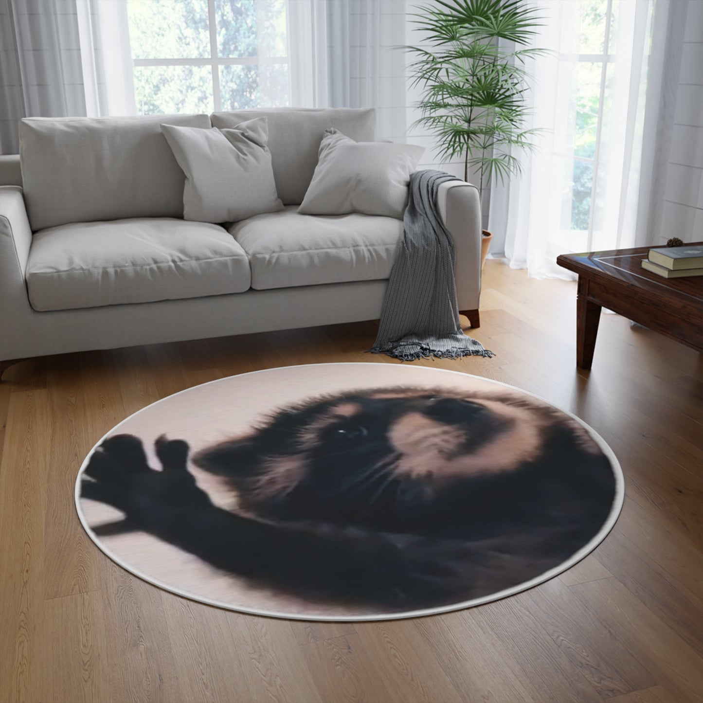 Pedro Raccoon Round Rug