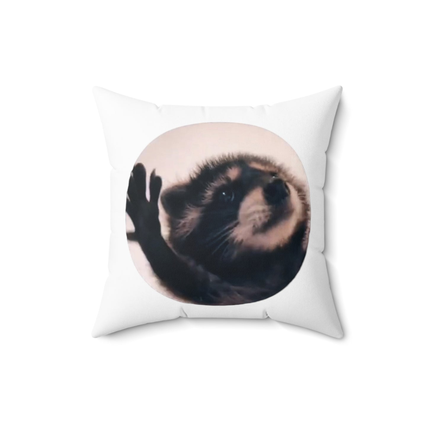 Pedro Raccoon Spun Polyester Square Pillow