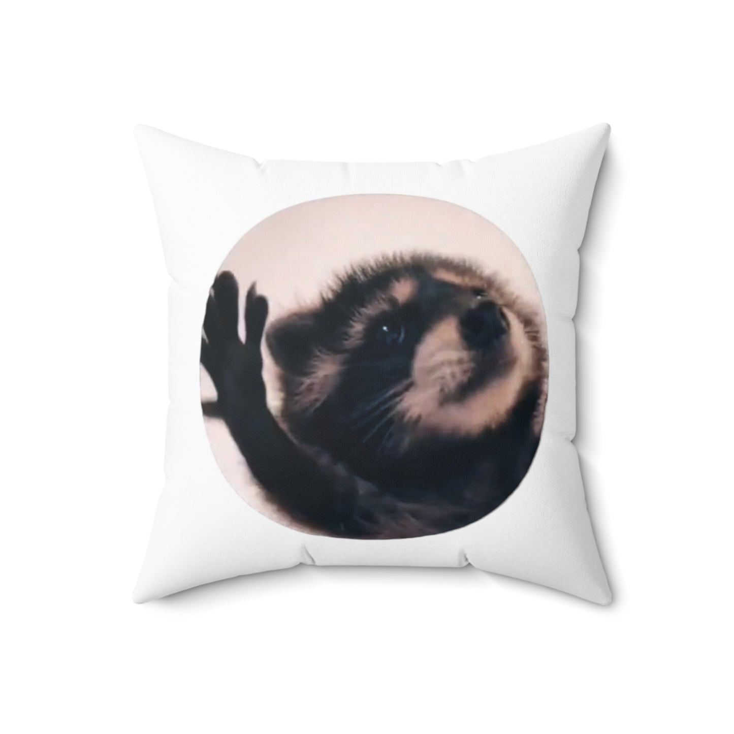 Pedro Raccoon Spun Polyester Square Pillow