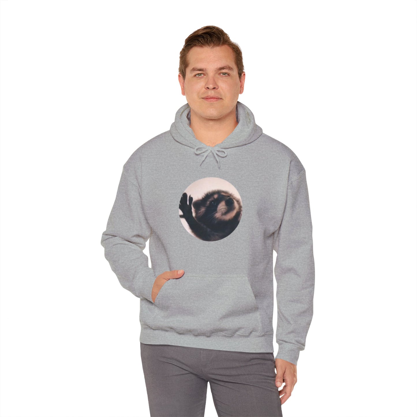 Pedro Raccoon Front Only Unisex Heavy Blend™ Hooded Sweatshirt