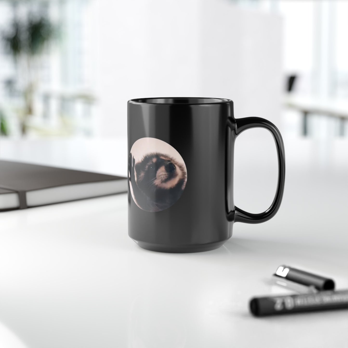 Pedro Raccoon Black Mug 330ml and 440ml