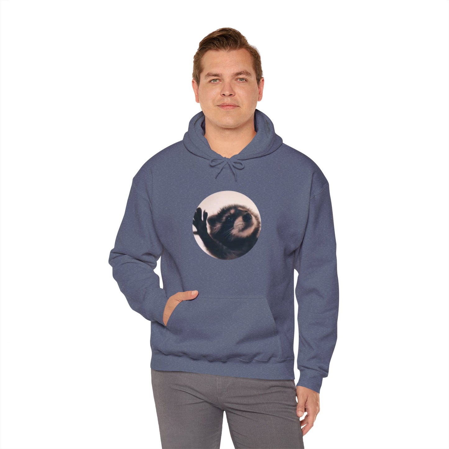 Pedro Raccoon Front Only Unisex Heavy Blend™ Hooded Sweatshirt